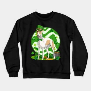 English Greyhound Dog St Patricks Day Leprechaun Crewneck Sweatshirt